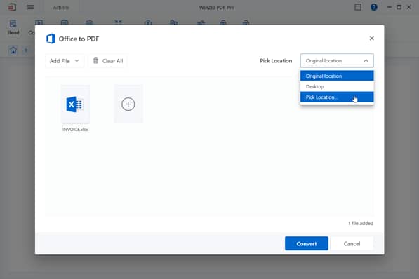 Select Location to Save