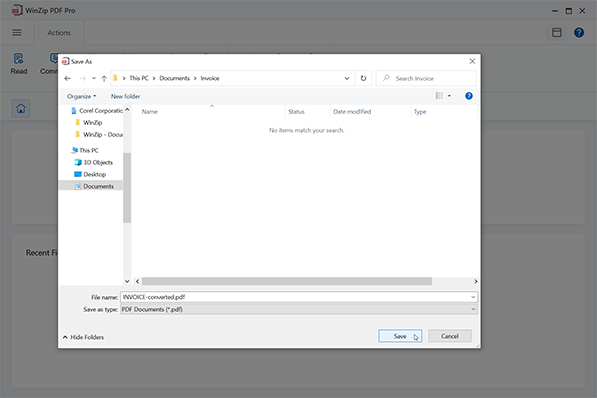 Save Your New PDF