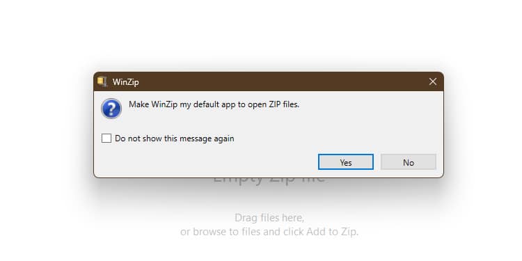 Open the Zipped Files With WinZip
