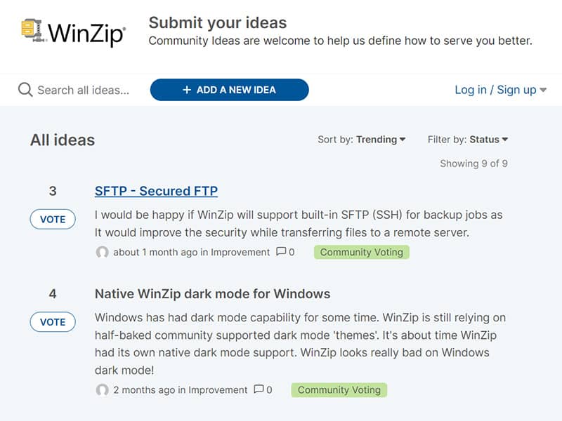 Submit and vote on ideas